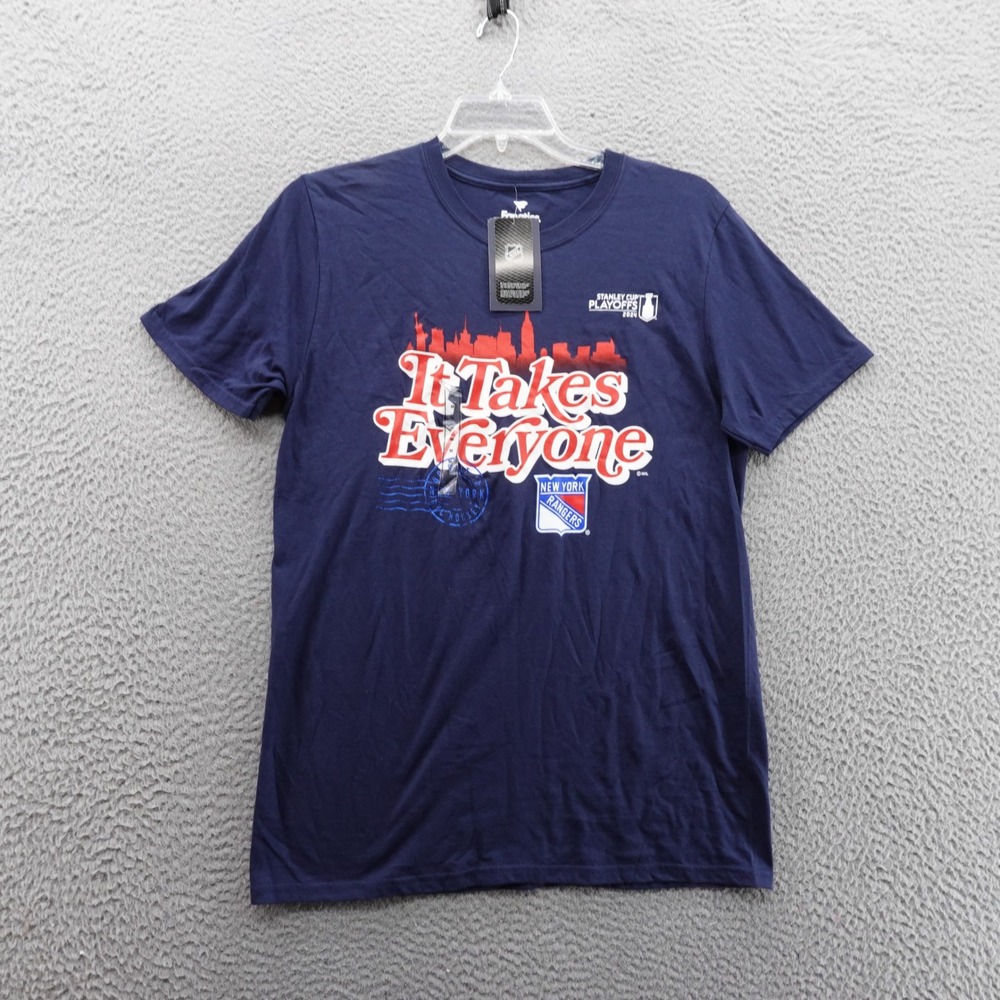 Fanatics NY Rangers 2024 Playoffs T Shirt Medium Blue Men Graphic Print NHL NWT